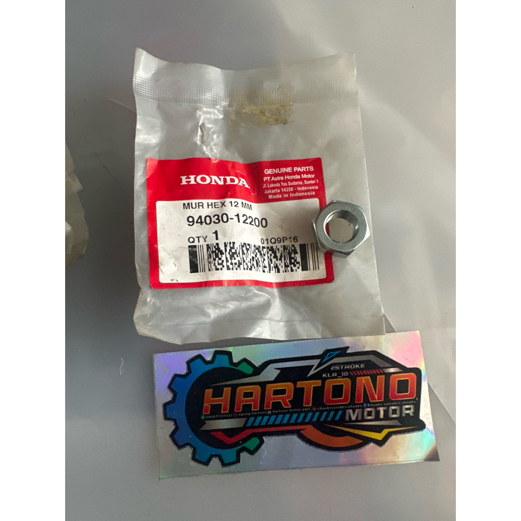 MUR PULLY BELAKANG NUT HEX 12MM MATIK 94030-12200 AHM HGP HONDA