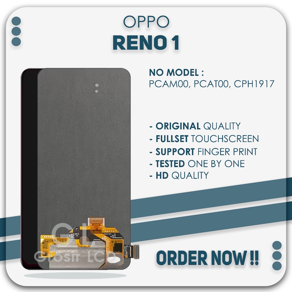 Grosir LCD Oppo Reno 1 Fingerprint (PCAM00 / PCAT00 / CPH1917) - Fullset Touch Screen