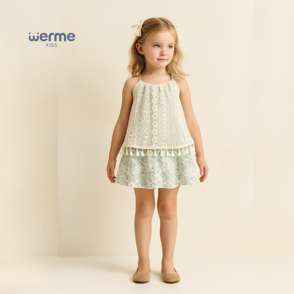 Werme Kids - Yuka Dress / Dress Floral Anak Perempuan / Dress Pantai Garden Party