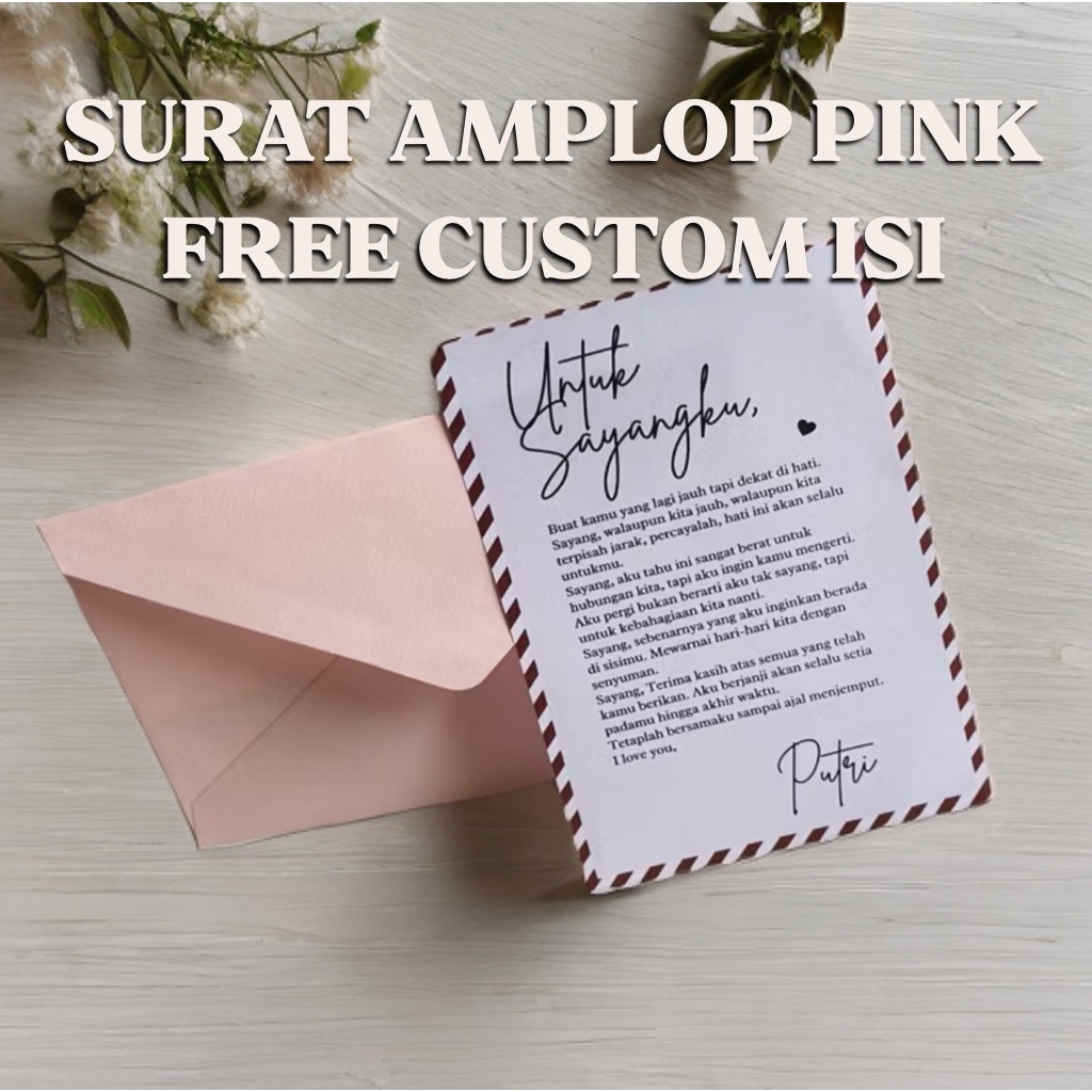 

Amplop Pink dan Surat Free Request Tulisan TAMBAHAN