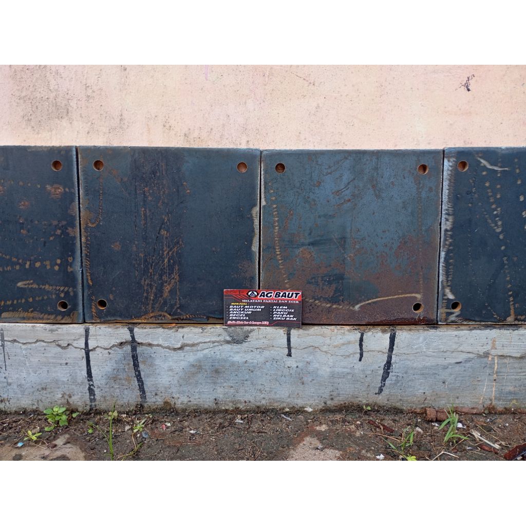 Base Plat / Plat Besi 8mm + Lubang 4