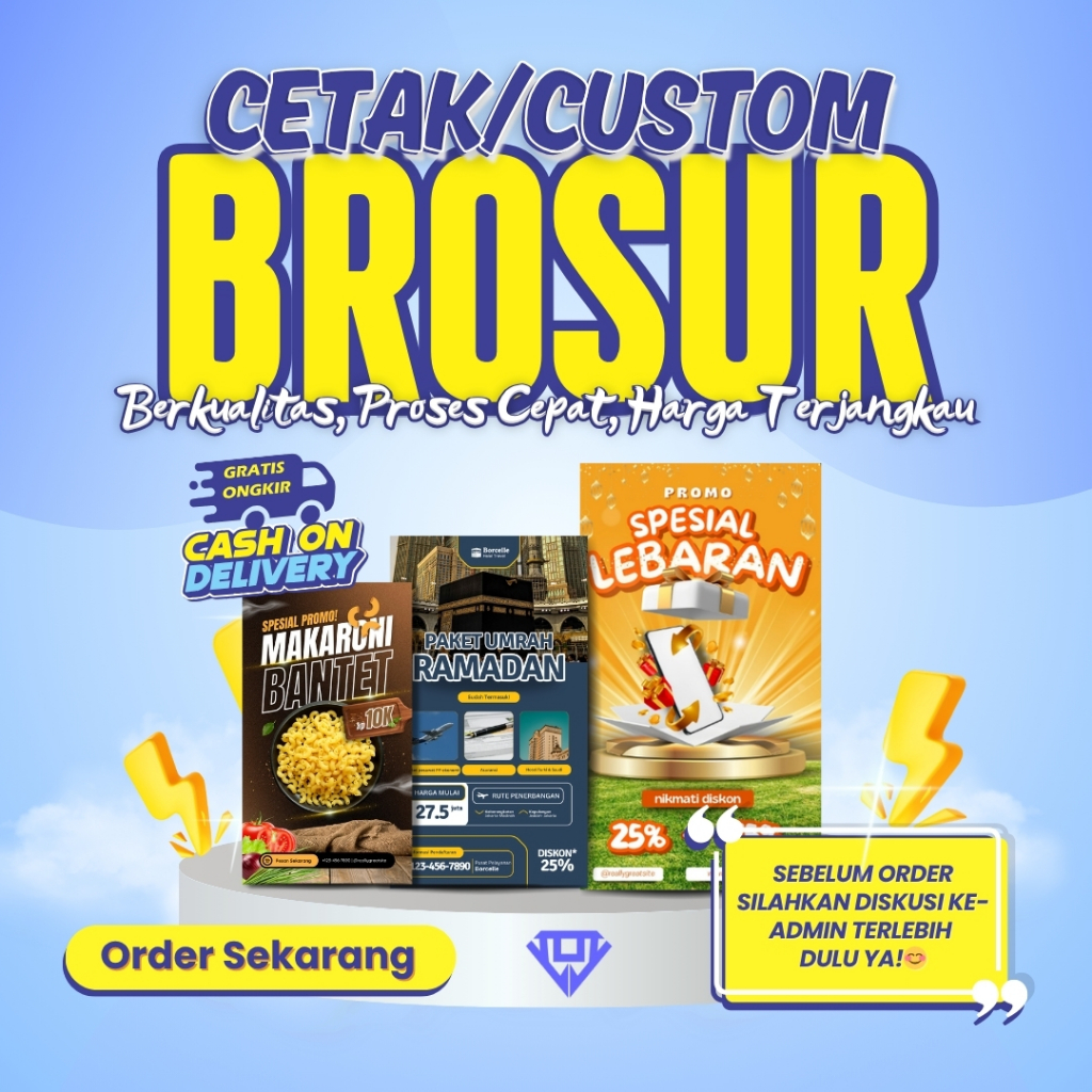 

Cetak Brosur A6/A5/A4/A3/F4/ (1 Sisi) MIN 1 Rim | Art Paper 120 gr TERMURAH