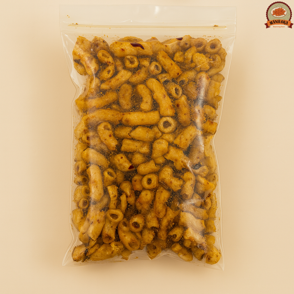 

Makaroni Bantet Rendang Daun Jeruk 150gr Semi Mekar Snack Makroni