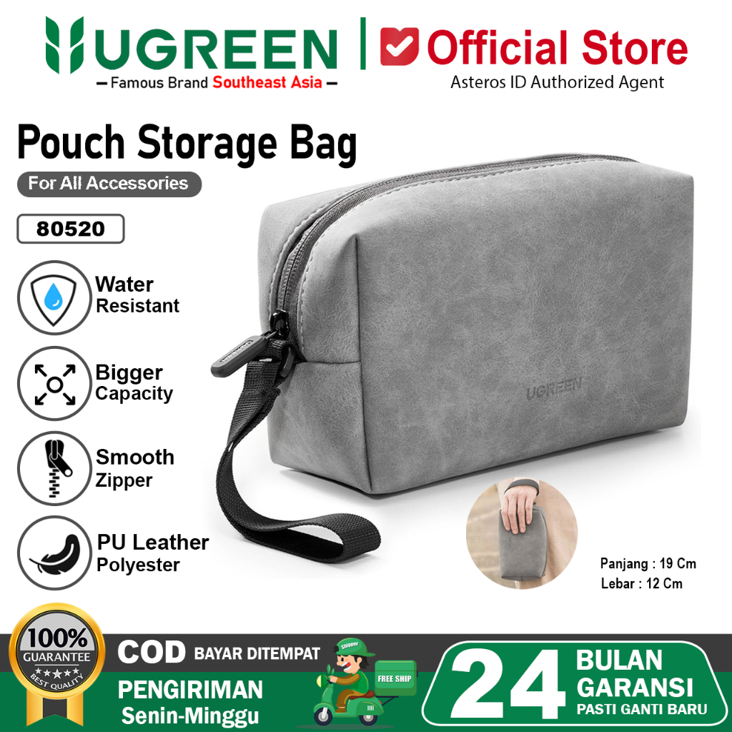 UGREEN Tas Travel Organizer Storage Mini Pouch Tempat Penyimpanan Leather WaterProof