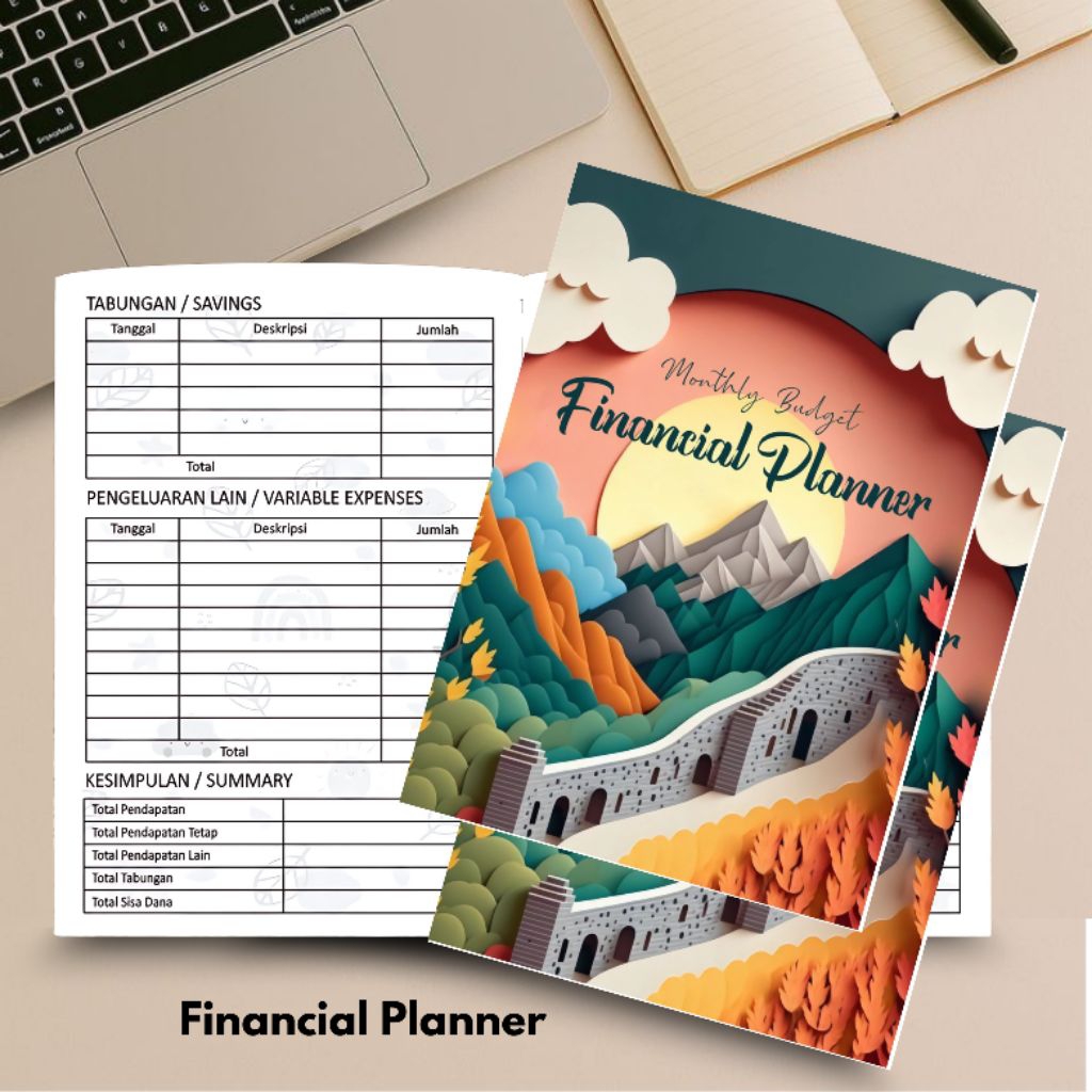 

Buku Finansial Planner/ Weekly Planner, Saving Tracker, Buku Tagihan, Buku Ibadah / Weekly Meal.