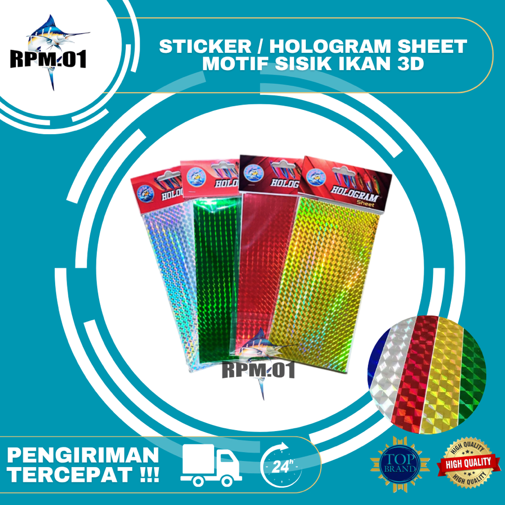 

STICKER / HOLOGRAM SHEET MOTIF SISIK IKAN 3D (10 X 20 CM)