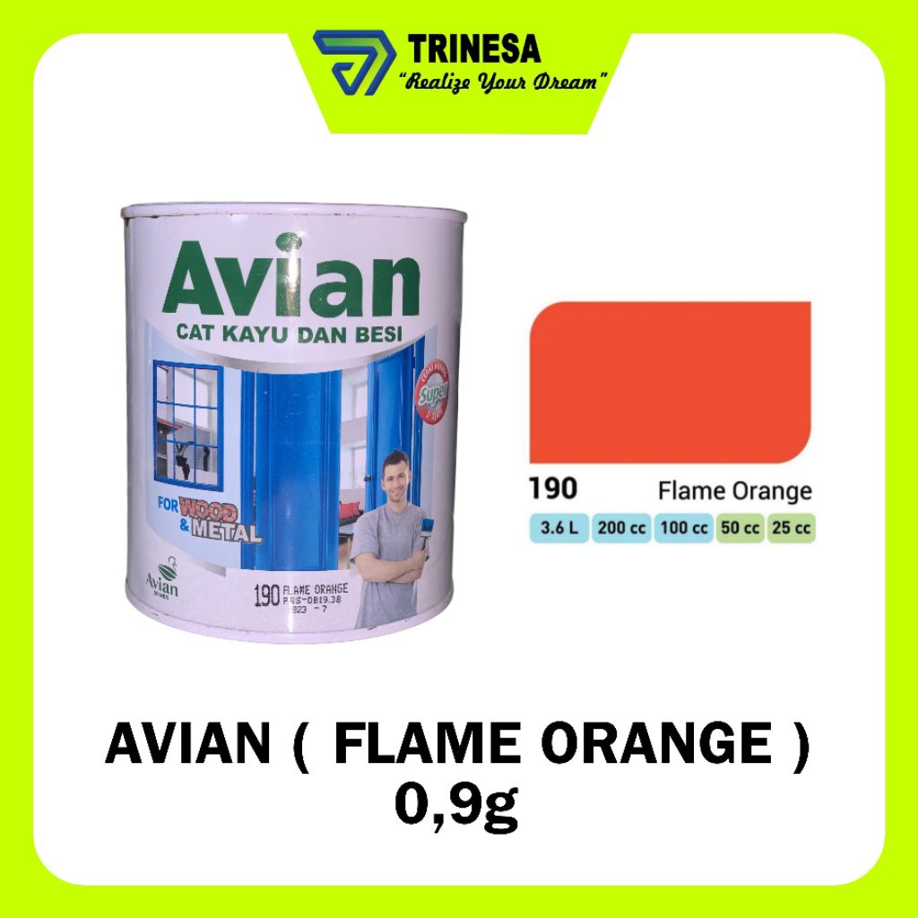 Cat avian / Cat Kayu Dan Besi / 1Kg Warna Flame Orange
