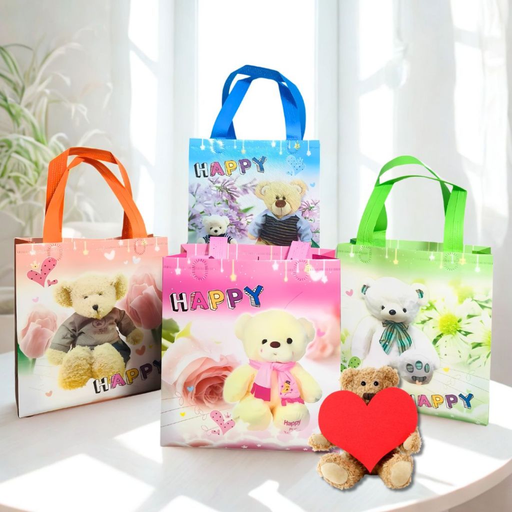 

【Teddy Bear】Tas Kado Ulang Tahun Anak Tema Motif/Tas hadiah kartun yang praktis/Tas souvenir premium