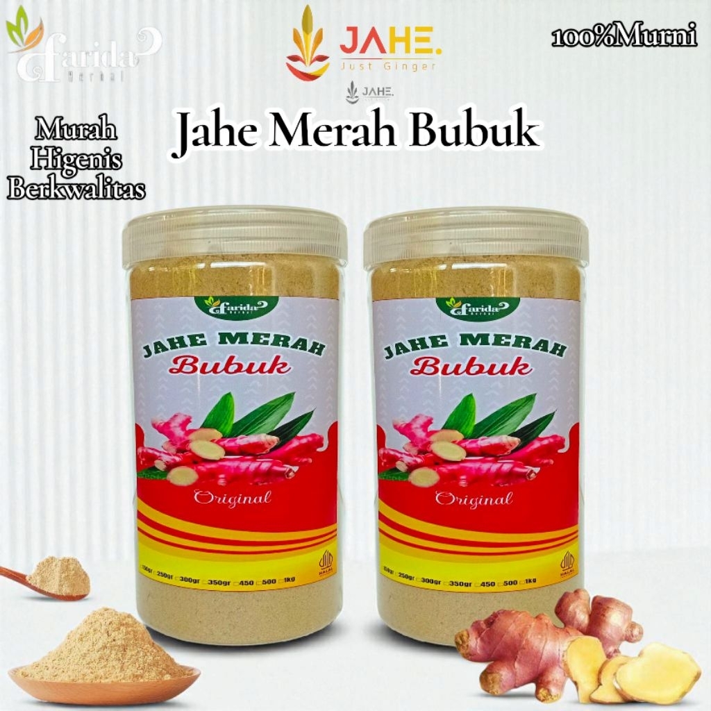 

Jahe merah Bubuk Murni 450gram kemasan Jar