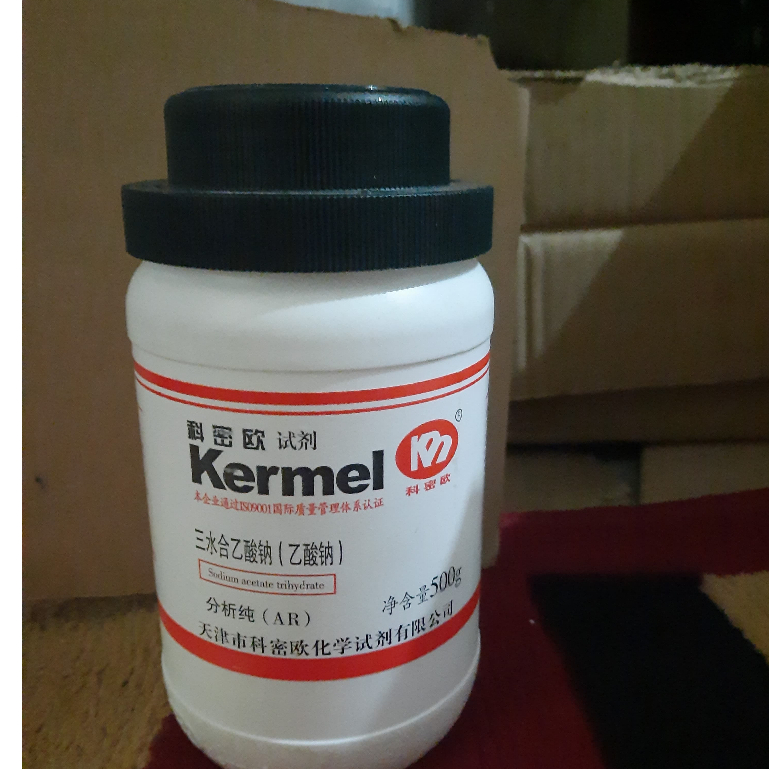 Sodium Acetate Trihydrate, Analytical Reagent (AR) 500g _ NaC₂H₃O₂·3H₂O. _ Natrium Asetat PA