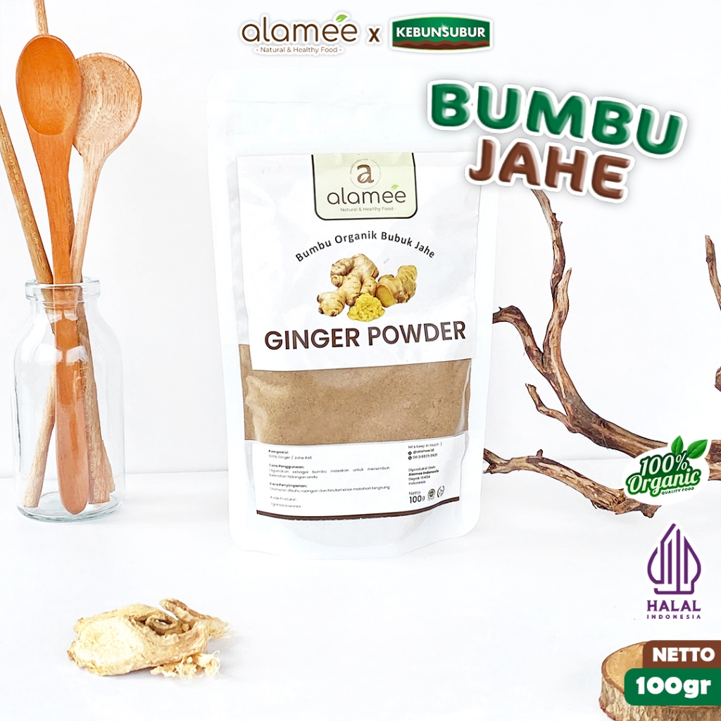 

ALAMEE Jahe Putih Bubuk Bumbu Instan Ginger Powder Minuman Herbal 100 Gram Organik
