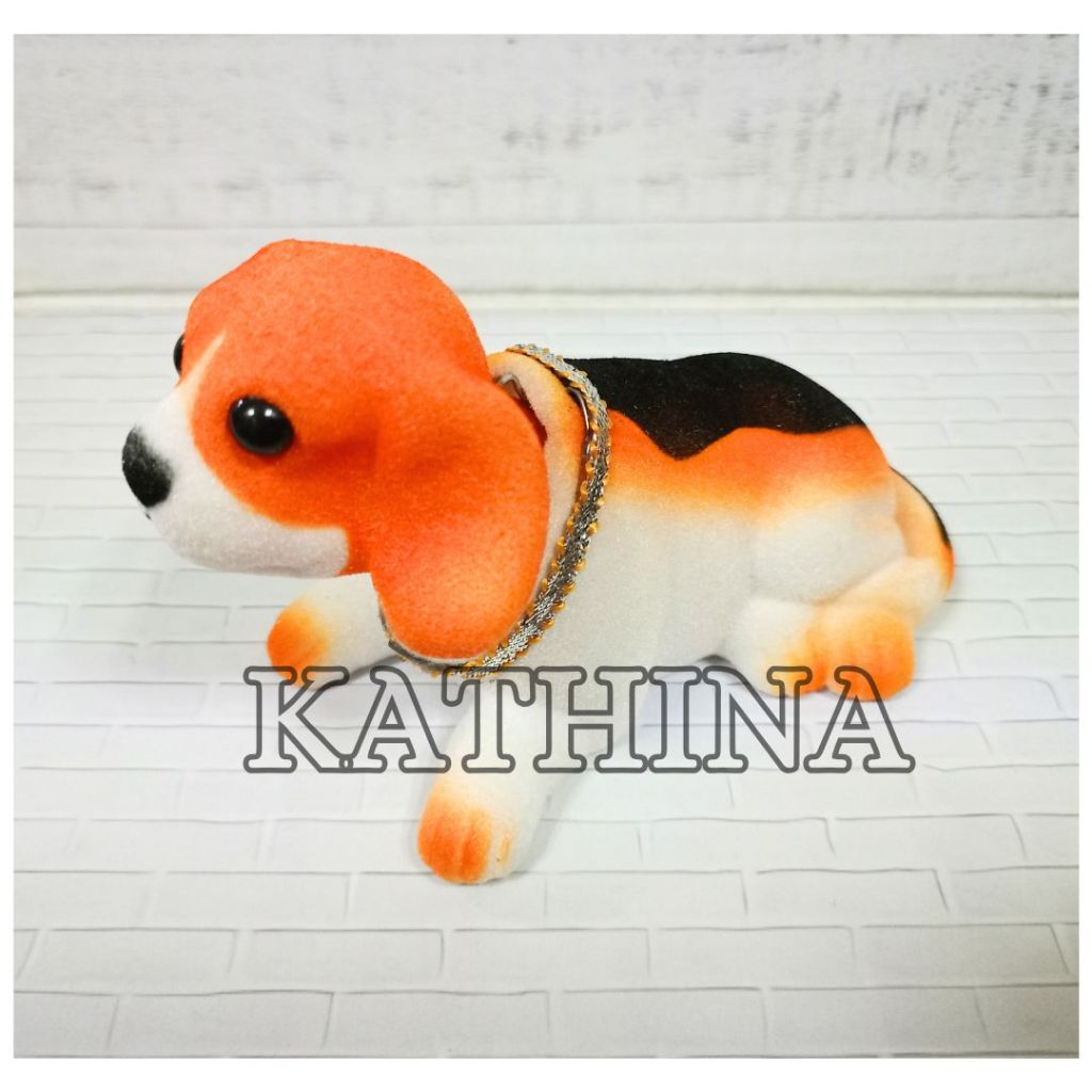 Boneka Pajangan Dashboard Mobil Model Anjing Oren Pajangan