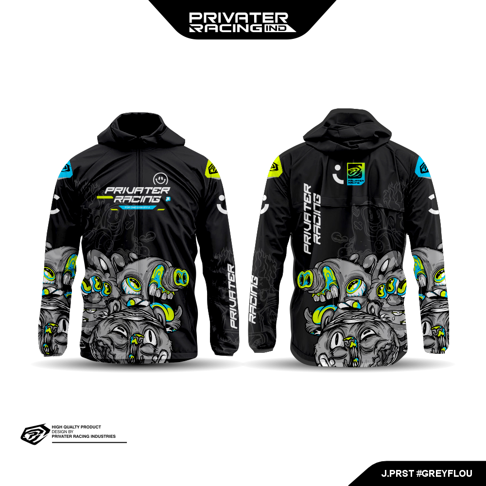 JAKET PRIVATER RACING || JAKET PARASUT || JAKET WATERPROOF ANTI AIR || JAKET RACING
