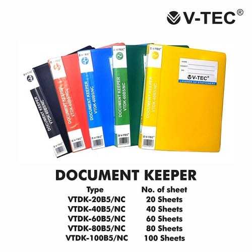 

{V-TEC} DOCUMENENT KPEER UKURAN B5 ISI 20/40/60/ CLAER HOLDER B5