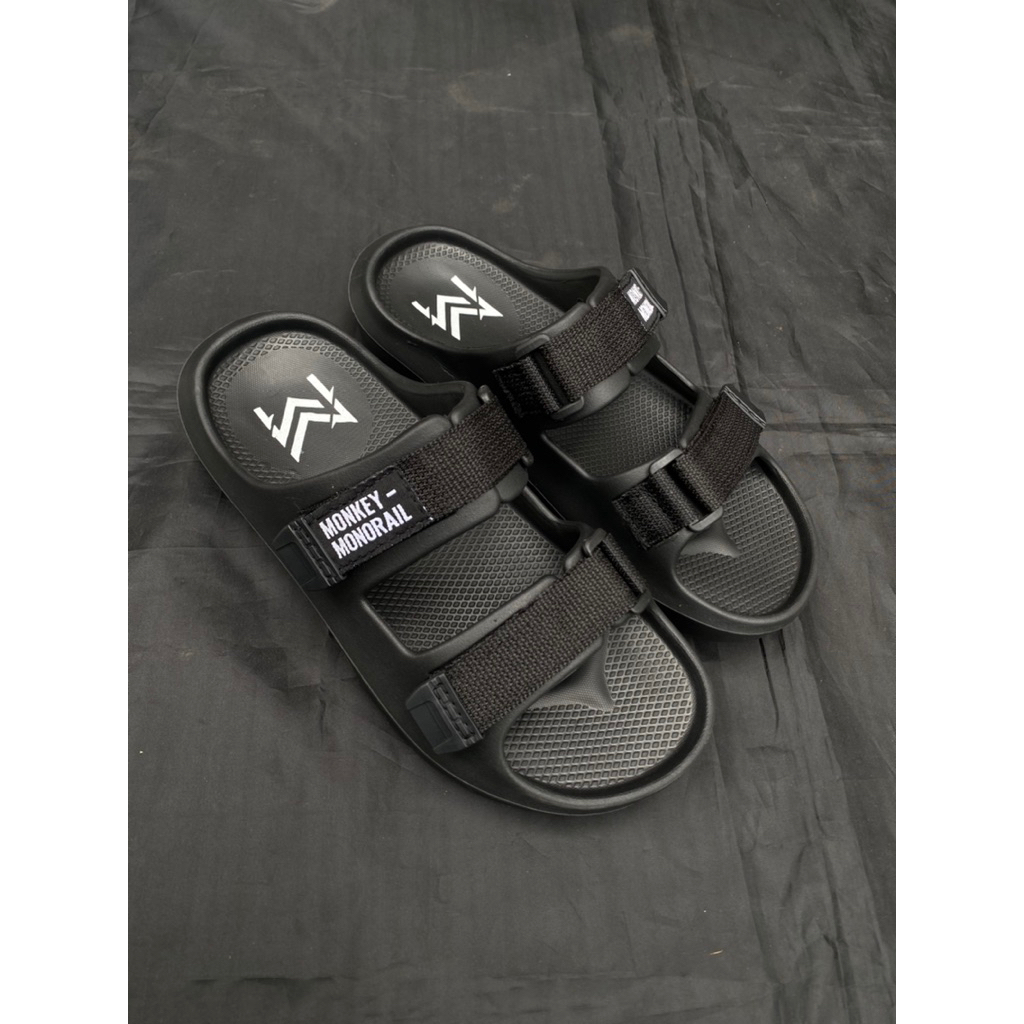 Monkey Monorail - Royal Shoes Rubber Black-Black | Pria Wanita Royal Shoes Rubber Sandal Anti Licin 