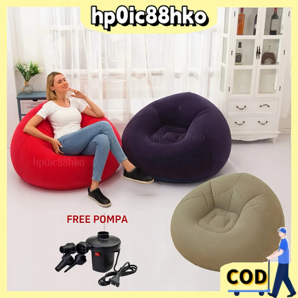 Sofa Bean Bag Aesthetic Bean Bag Dewasa Single Sofa Minimalis Sofa Millenial Bean Bag Portabel Sofa 