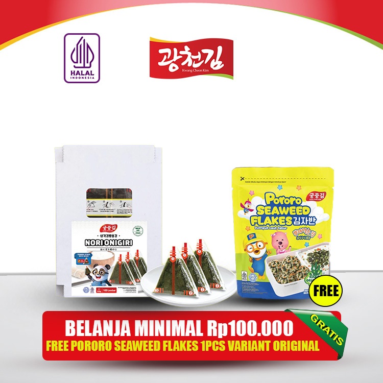 

ppp KC. NORI ONIGIRI Nori Wrapper Khusus Bungkus Nori Triangle / Sushi Nori (ISI 100 Lembar)