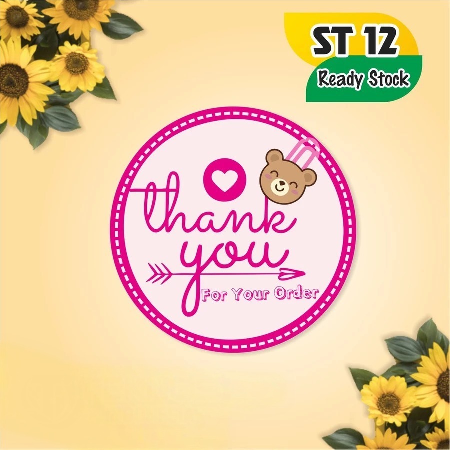 

[75 PCS] STIKER LABEL THANK YOU FOR YOUR ORDER ST 12 READY