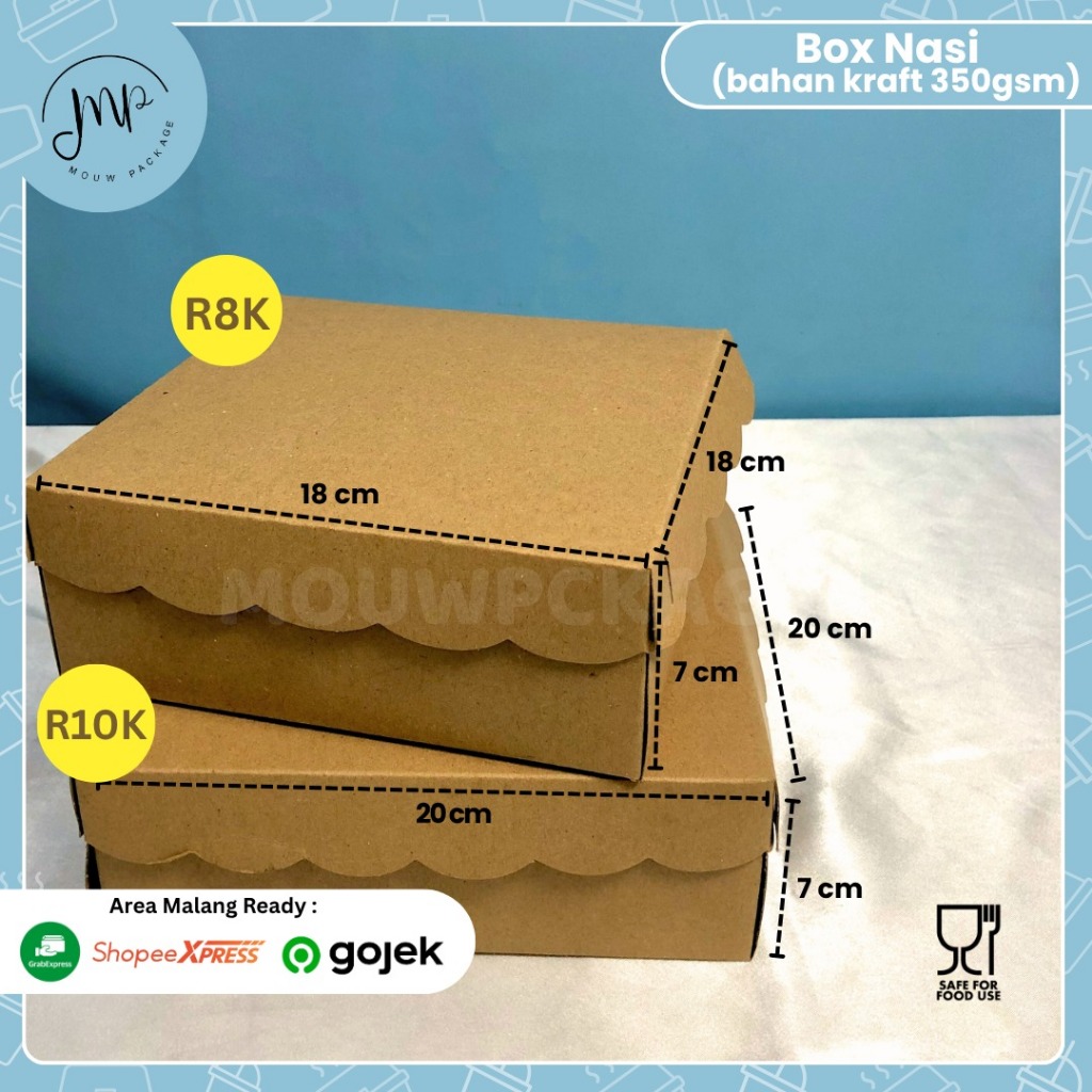 Dus Kotak Nasi Catering Renda R8 R10K NON LAMINASI / Dus Catering / Box Catering / Dus Nasi / Box Na