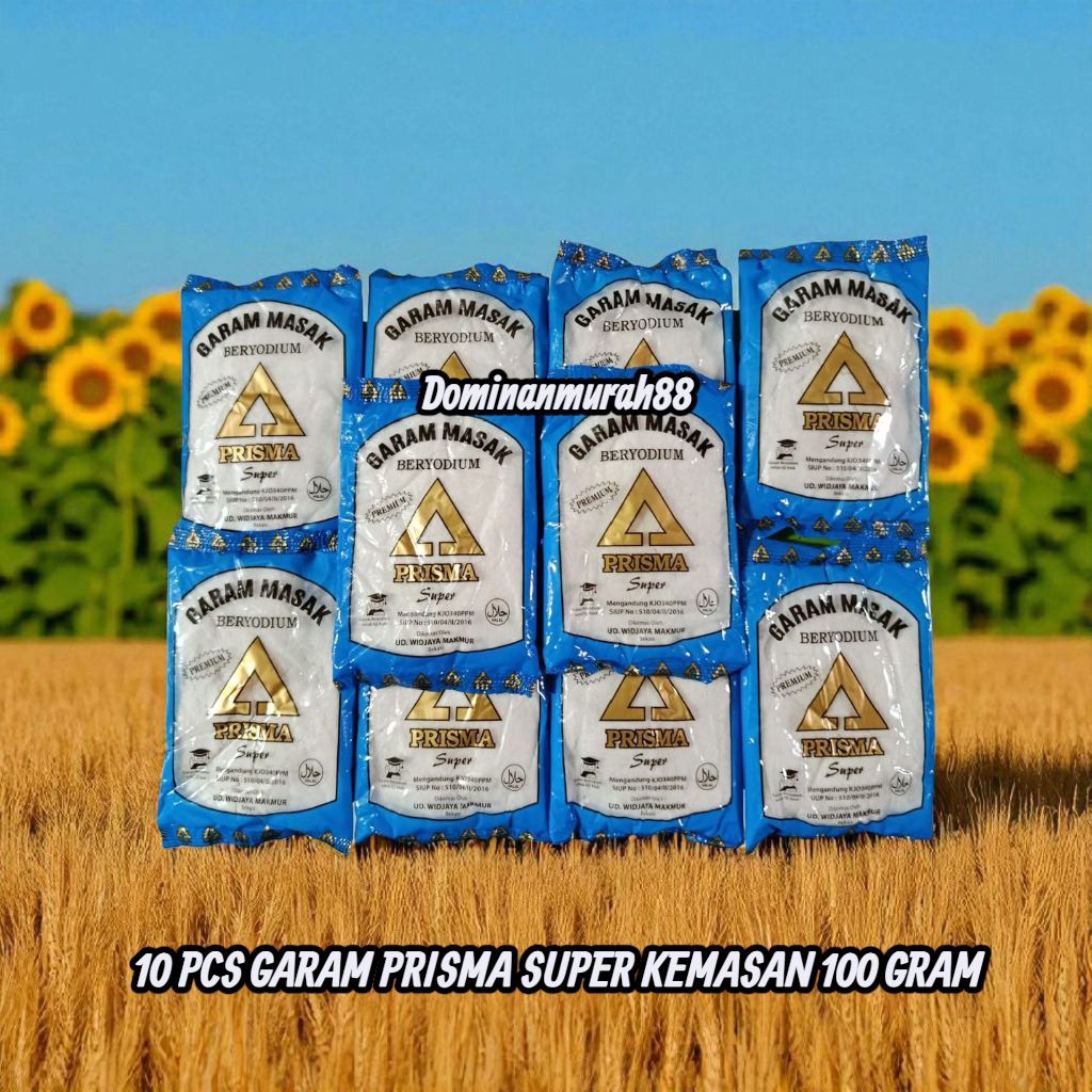 

10 PCS GARAM DAPUR CAP PRISMA SUPER KEMASAN 100 GRAM / GARAM BERYODIUM / GARAM / GAREM