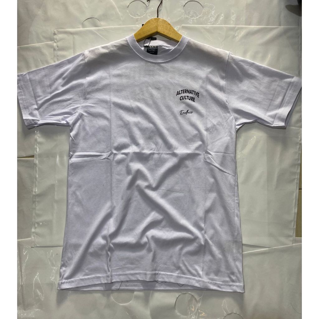 Kaos Baju Tshirt Distro Putih Lengan Pendek Pria Brand Endless Warna Putih