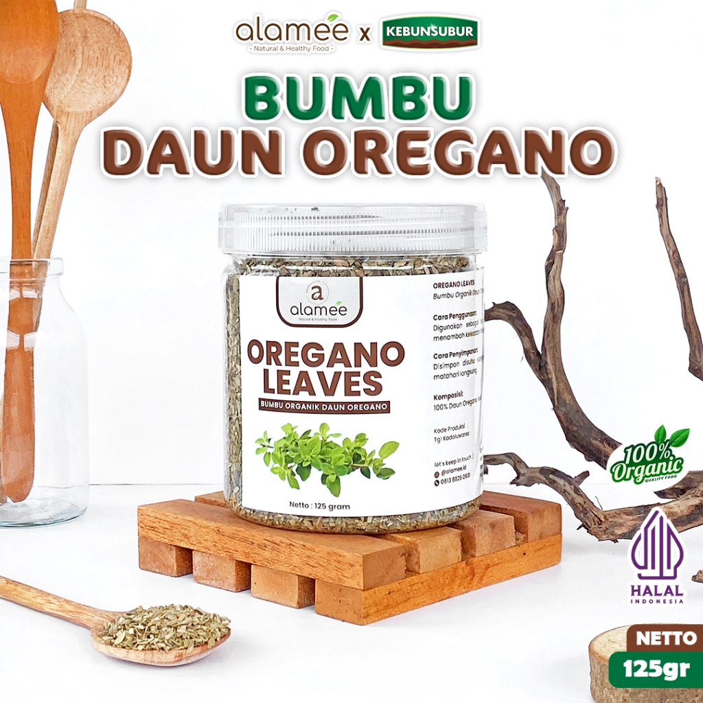 

ALAMEE Oregano Kering Bumbu Dapur Garnish Dried Leaves Flakes Murni Seasoning Organik kebunsubur