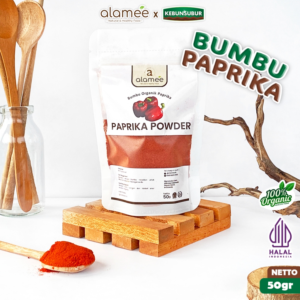 

ALAMEE Bubuk Paprika Powder Ground Bumbu Dapur Instan Organik Murni Asli Seasoning 50Gram kebunsubur