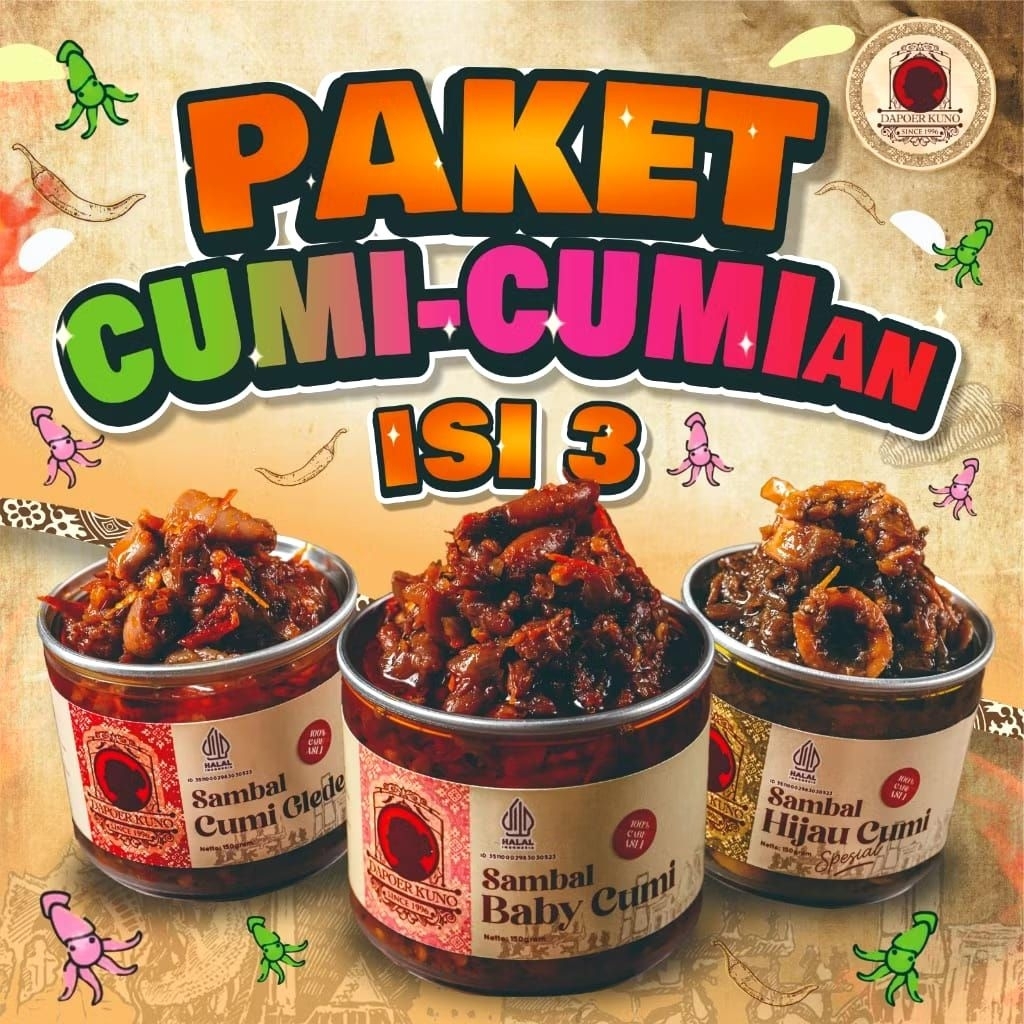 

Paket Sambal Cumi Cumi an - Isi 3 DAPOER KUNO (150gramx3pcs)