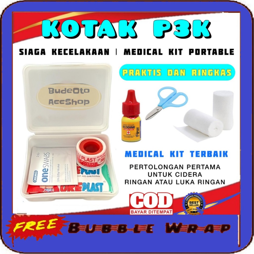 Kotak P3K Mini Siaga Kecelakaan First Aid Kit Praktis Portable | Medical Kit Darurat Mini Kecil