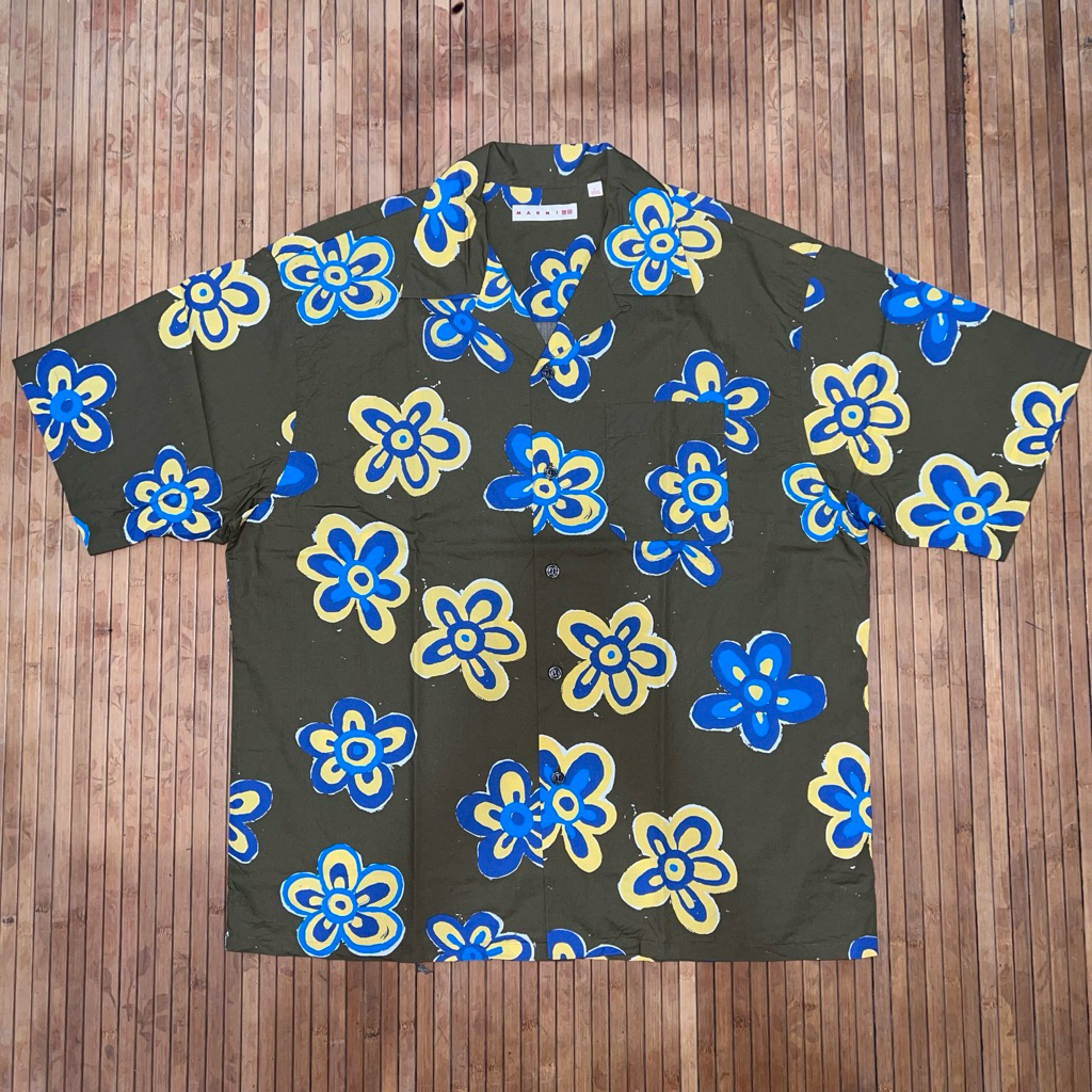 MARNI x UNIQLO OVERSIZED FLORAL HAWAIIAN OPEN COLLAR SHORT SLEEVE SHIRT maison margiela comme des ga