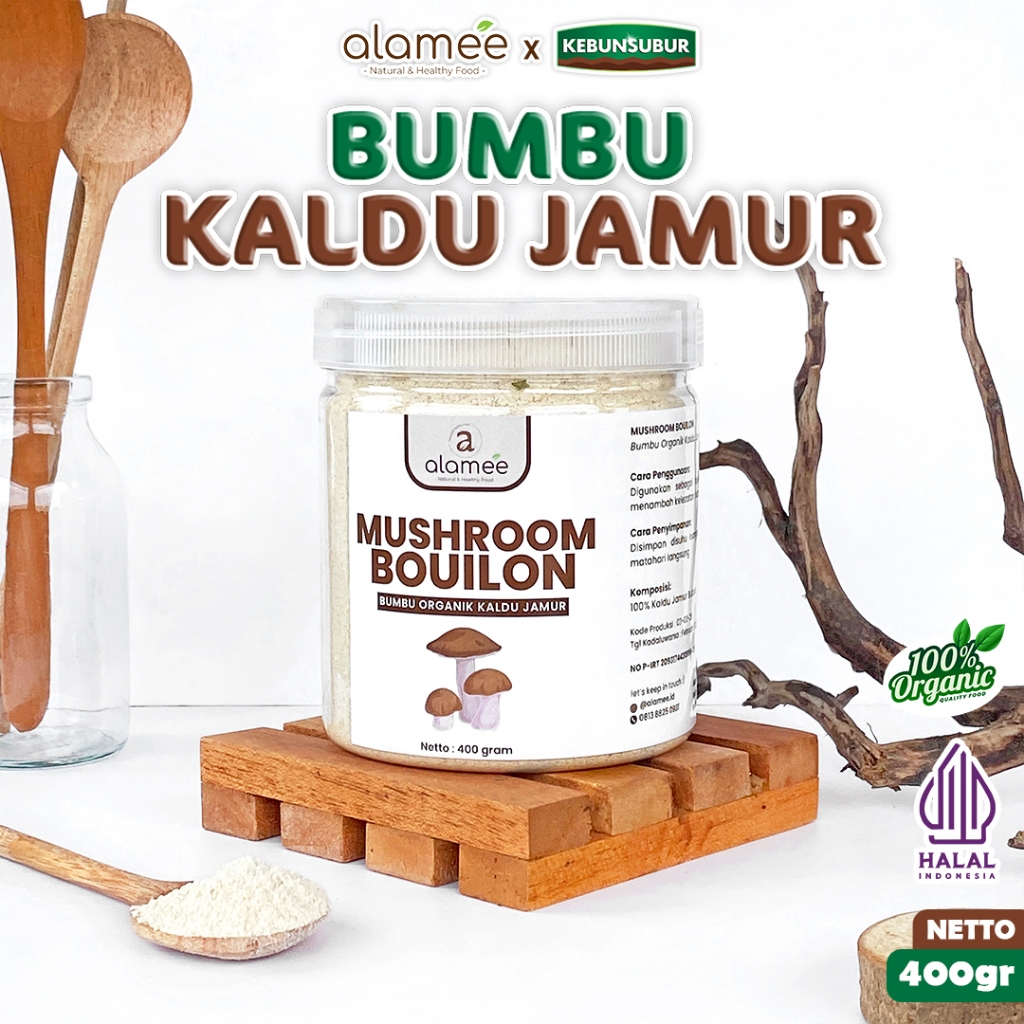 

ALAMEE Kaldu Jamur NON MSG Bubuk Mushroom Powder Bumbu Dapur Spice Toples Seasoning 400gr kebunsubur kebunsubur kebunsubur kebunsubur