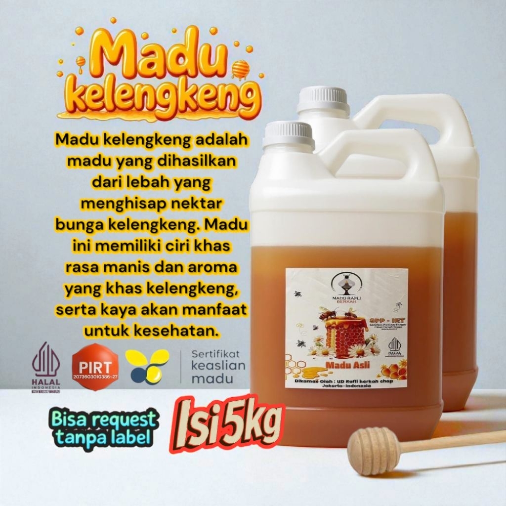

madu kelengkeng isi 5kg asli tanpa campuran- diuji laboratorium dan halal indonesia