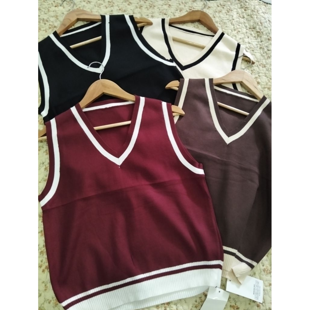 VEST RAJUT PINKDOSE WANITA/ROMPI RAJUT POLOS WANITA/VEST RAJUT WANITA