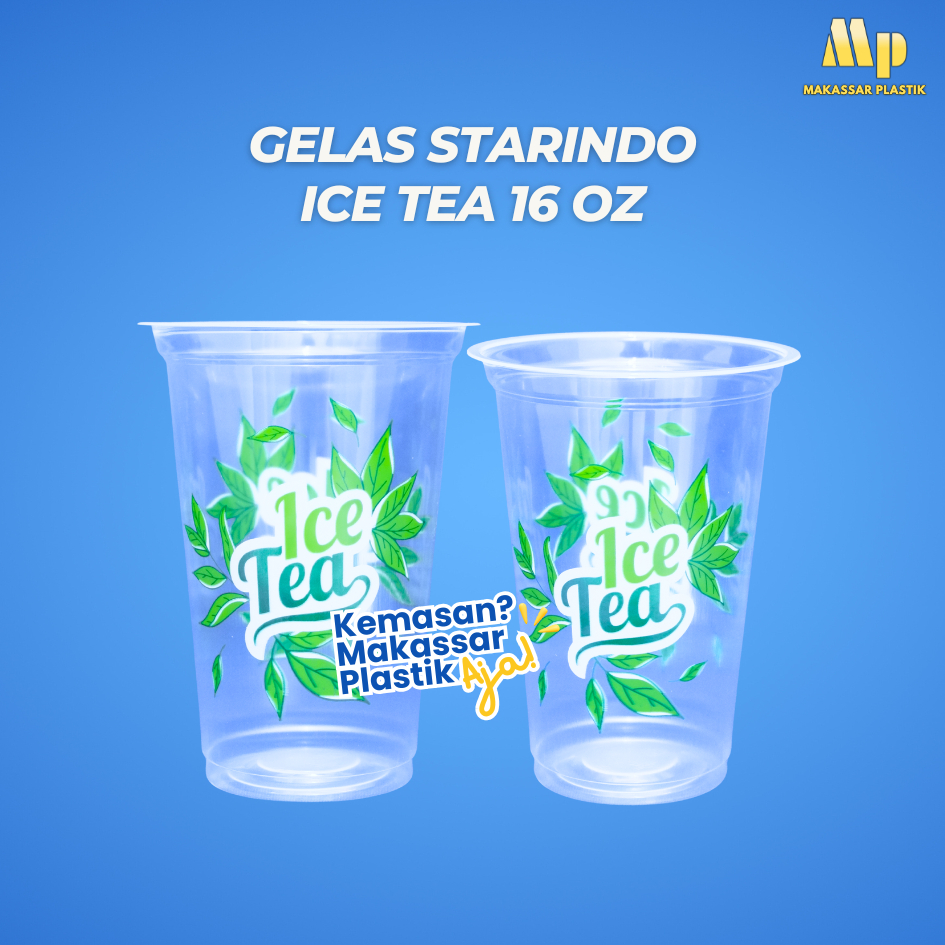 GELAS STARINDO ICE TEA 16 OZ / GELAS MINUMAN TEH / GELAS TEH STARINDO @50 PCS