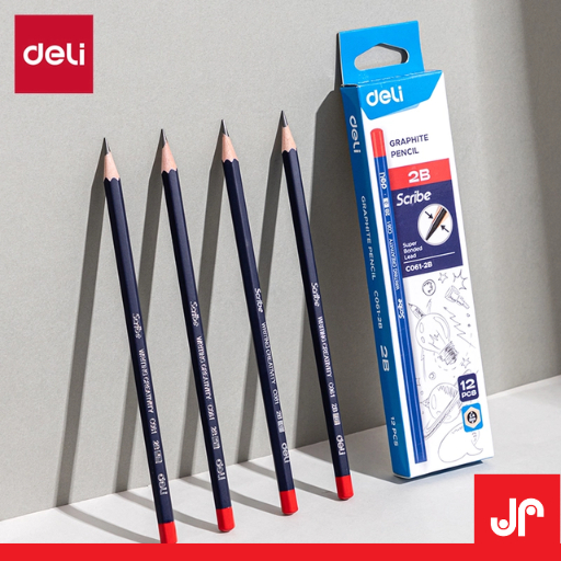 

DELI PENSIL TULIS 2B / PENSIL TULIS SEKOLAH WARNA PEKAT / PENSIL TULIS 2B