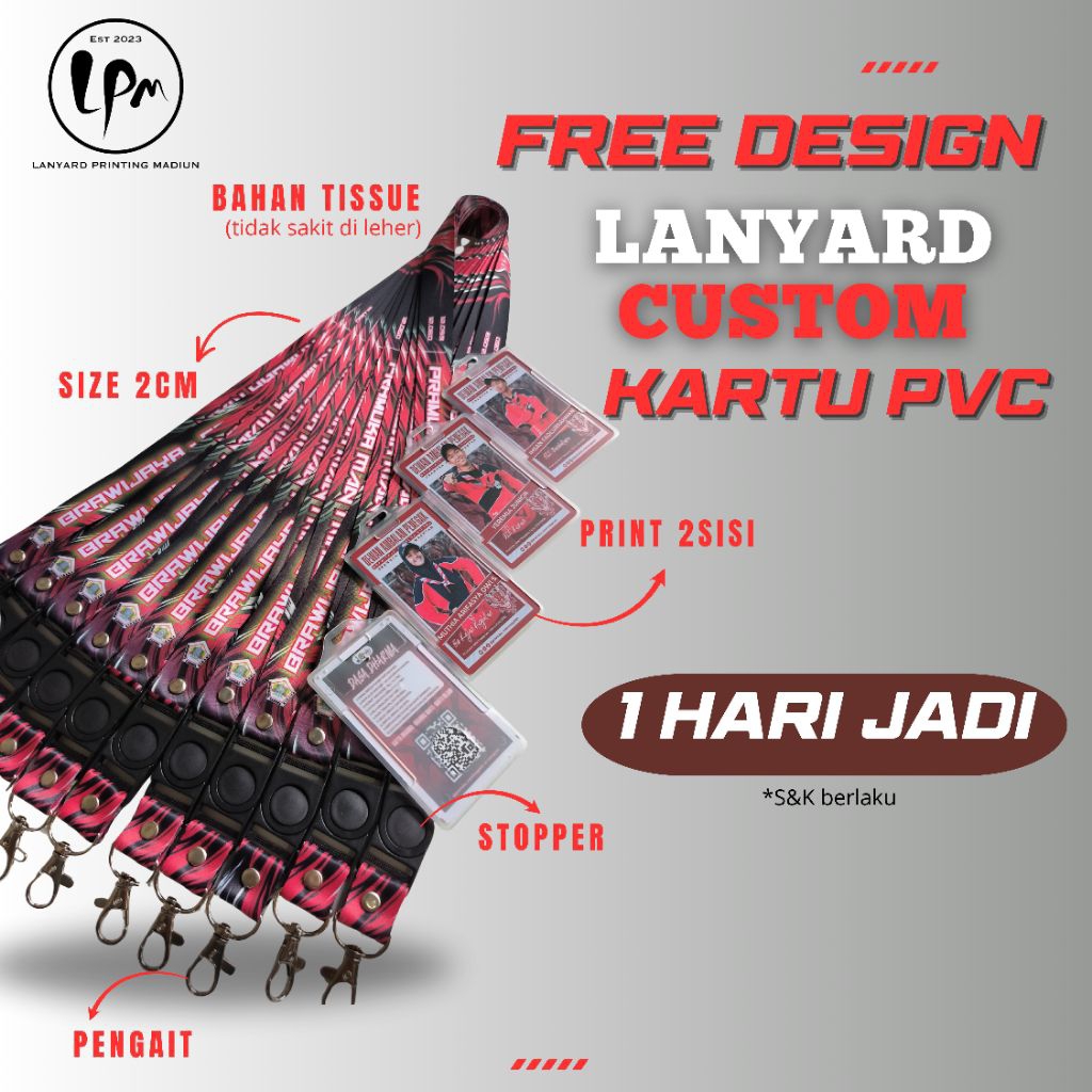 

(1 HARI JADI) LANYARD ID CARD CUSTOM + KARTU PVC+ FRAME/ FREE CUSTOM DESIGN