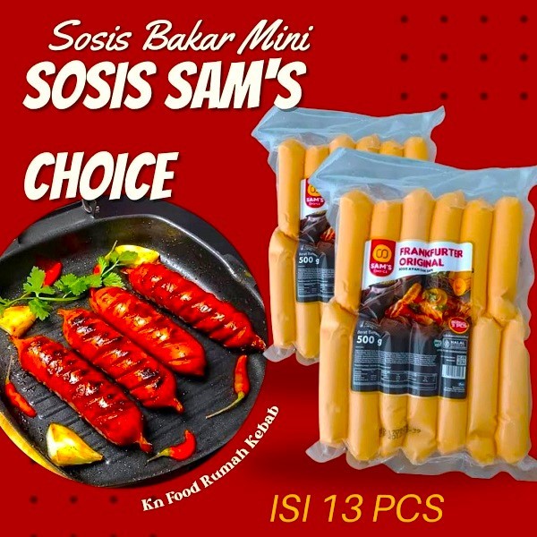 

Sosis Bakar Panjang 9cm SAMS CHOICE Sosis Goreng Sosis Frankfurter isi 13pcs Berat 500 gram