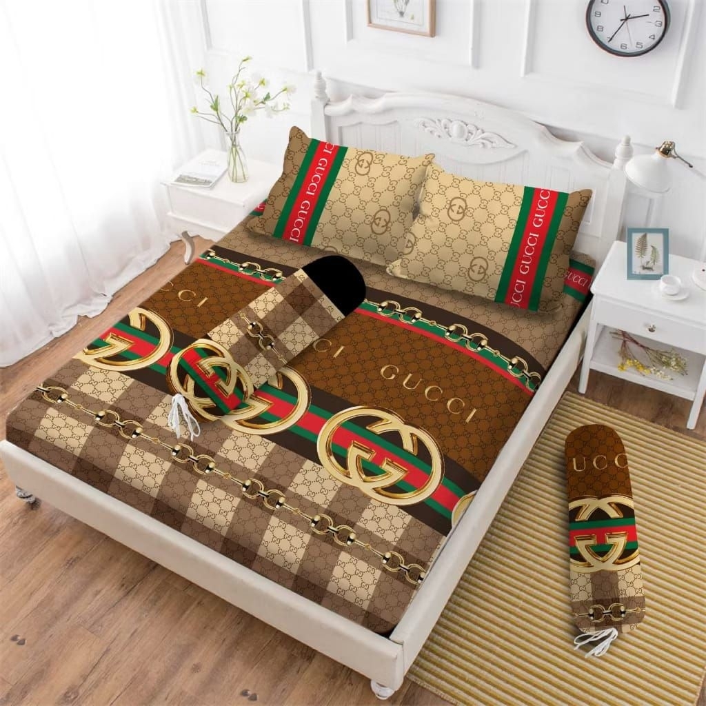 Sprei set vito single 90 100 120 160 180 200 Motif brand Gucci  balon panda Teddy bear beruang cony 