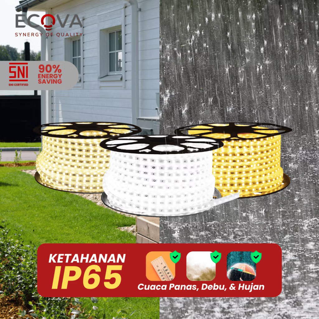 LAMPU SELANG LED STRIP ECOVA WARM WHITE / WHITE / NATURAL WHITE