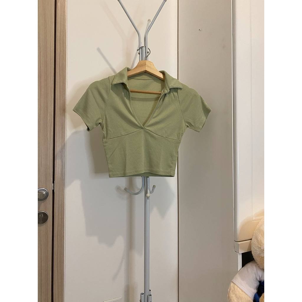 Sage green crop top