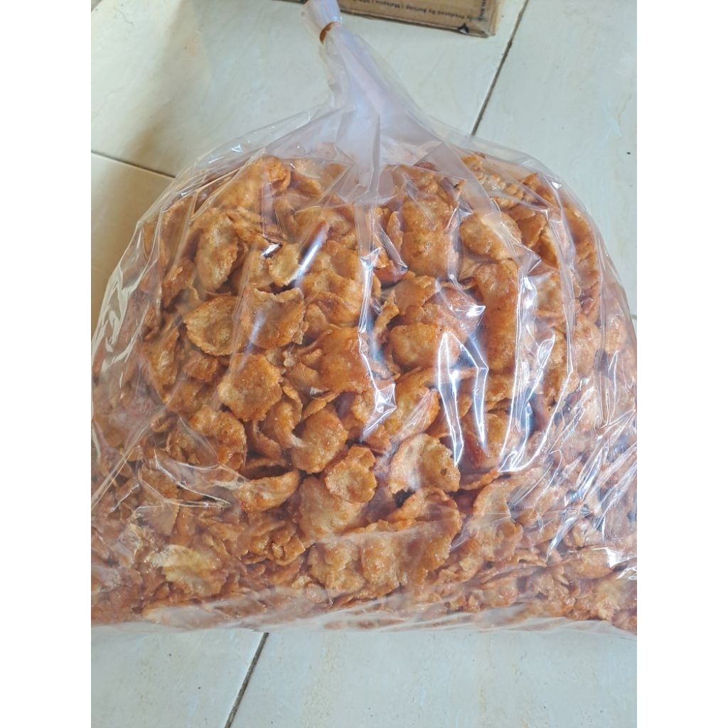 

Emping pedas manis Koin Renyah empuk enak 10kg grosir