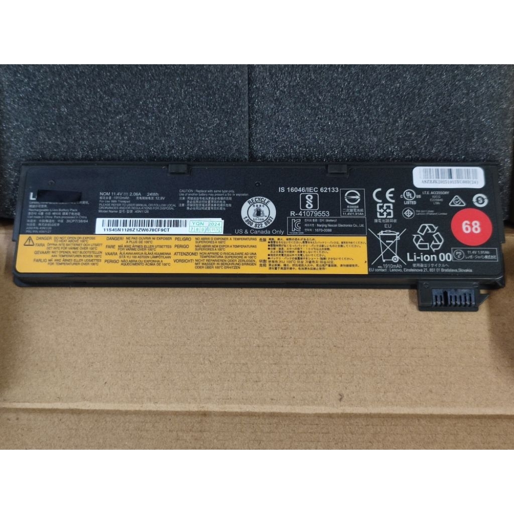 BATERAI LENOVO THINKPAD X240 X250 X260 X270 68 ORIGINAL HIGH CAPACITY