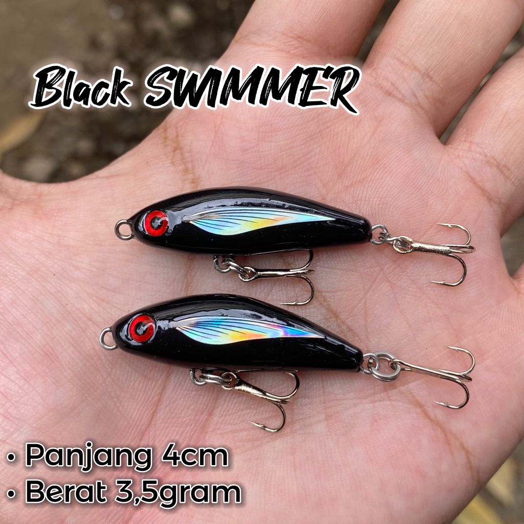 UMPAN CASTING HAMPALA SWIMMER BLACK 4CM GLUESTICK