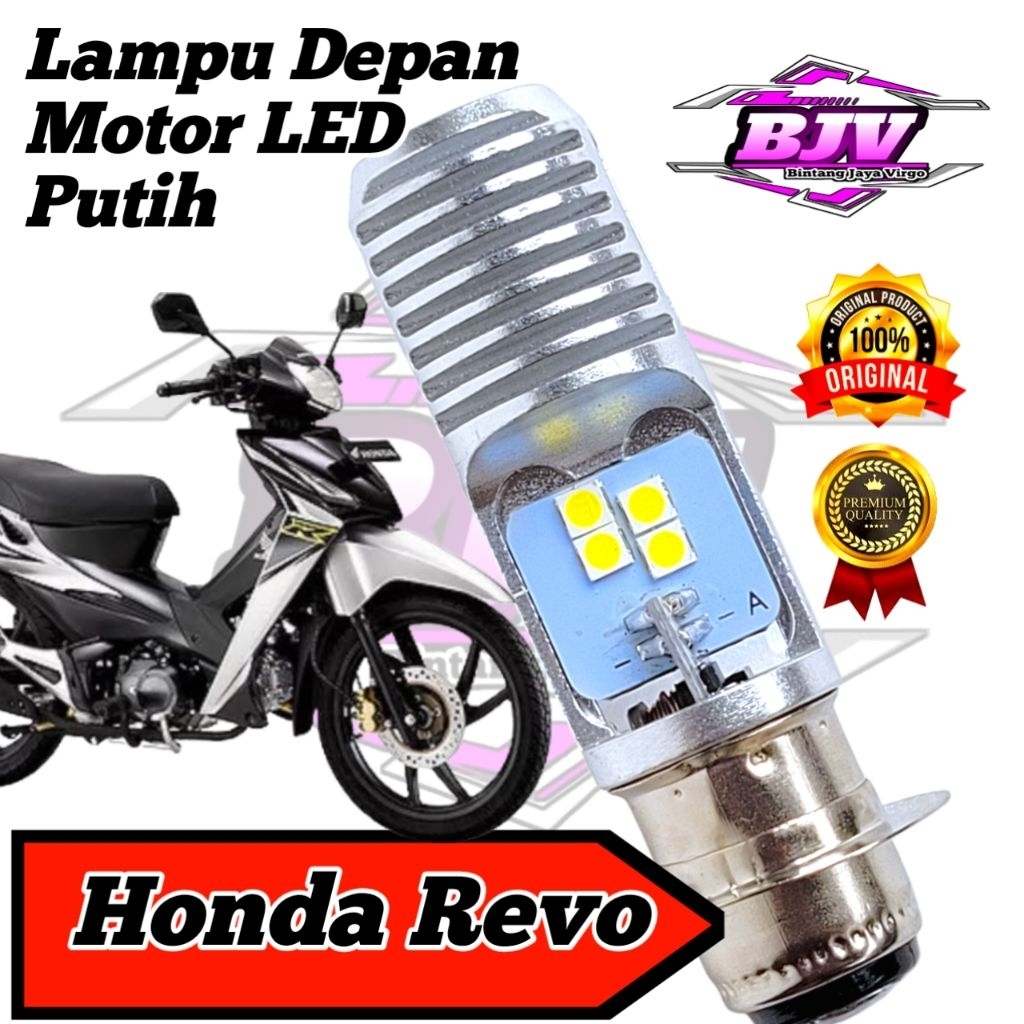 Lampu Depan Motor Honda Revo Lama LED Putih Ac/Dc 12Volt Pengganti Dop/Bohlam Standart T19