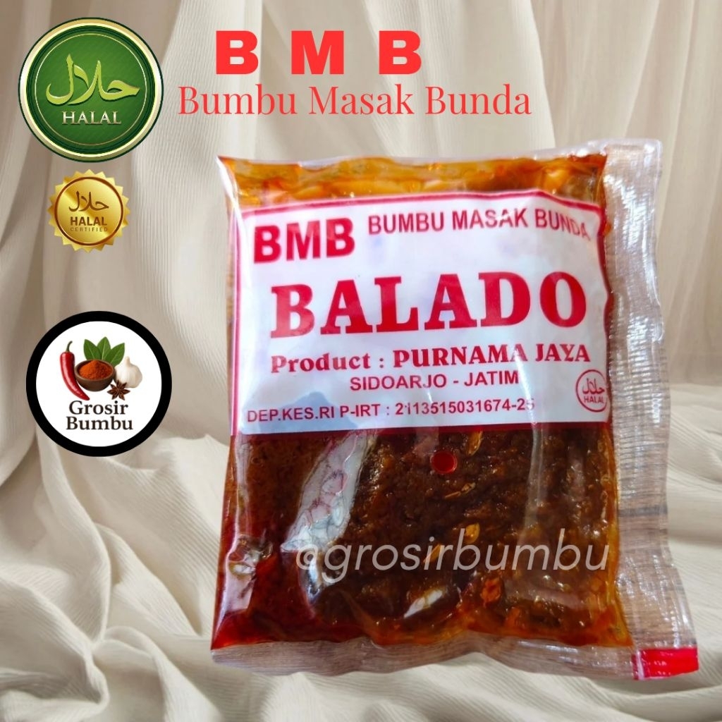 

BMB / Bumbu BALADO / Bumbu Masak Bunda / Bumbu Masak Instan