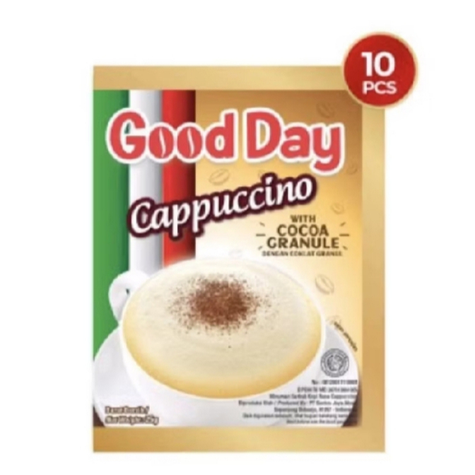 

Good day cappucino with cocoa granule serenceng 10 sachet @25g