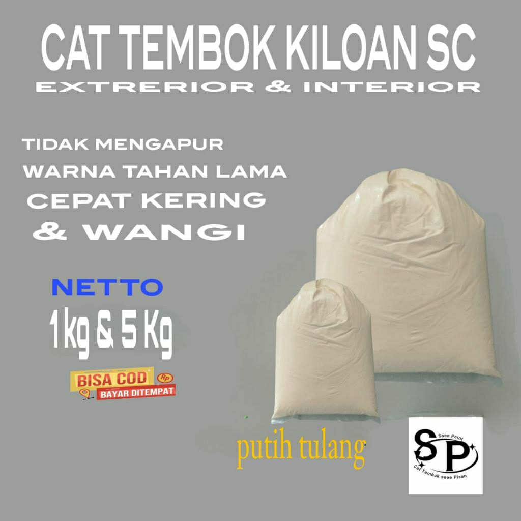 Cat tembok kiloan murah kualitas SC warna putih tulang by SAEE PAINT