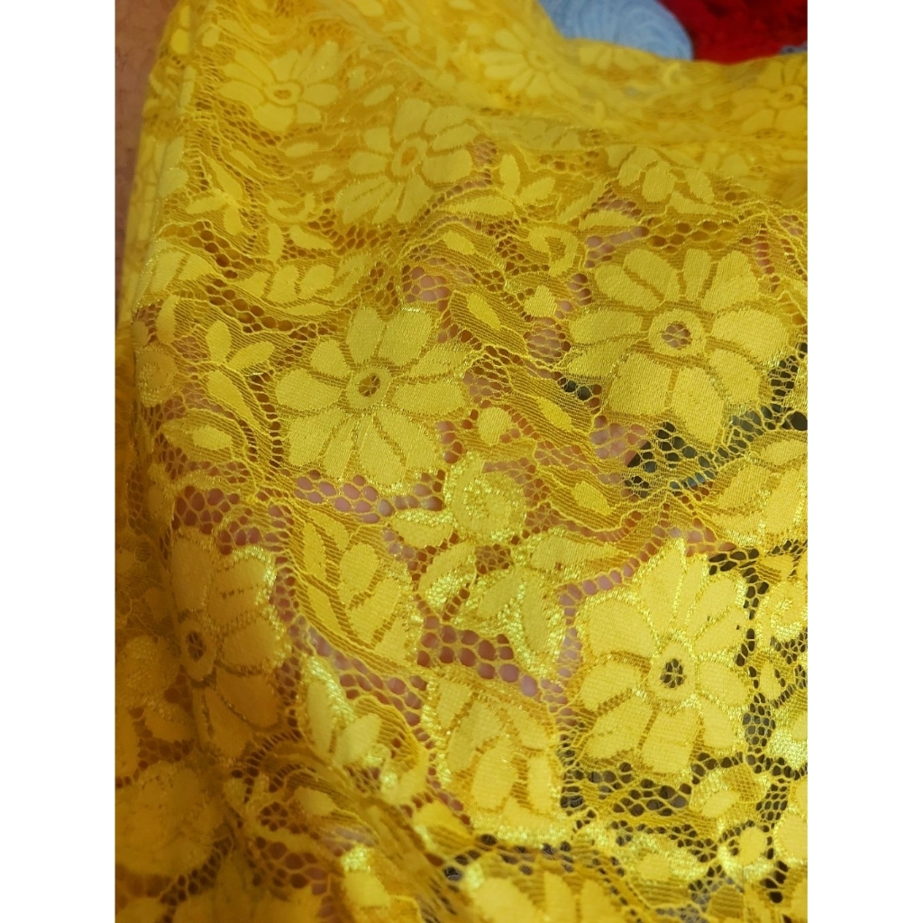 kain brokat premium - kain brokat - kain brokat luxury - brokat katun prada - brokat katun ( kuning)