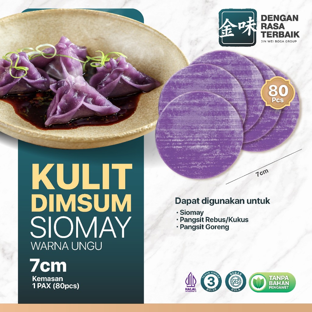 

KULIT DIMSUM SIOMAY UNGU 7CM ISI 80PCS HALAL | TEKSTUR LENTUR TIPIS | COCOK UNTUK USAHA DIMSUM
