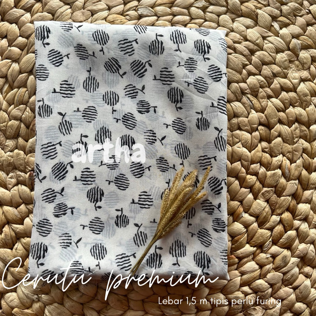 kain ceruty babydoll motif bunga bahan gamis motif